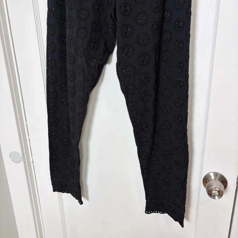 JOHNNY WAS Ayla Black Eyelet Lace Legging Scalloped Hem Pants - Picture 13 of 13